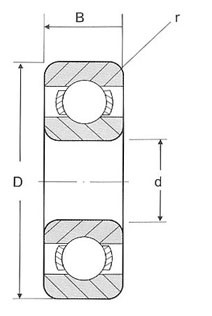 Kogellager S6201RS RVS 12/32/10 - Afbeelding 3
